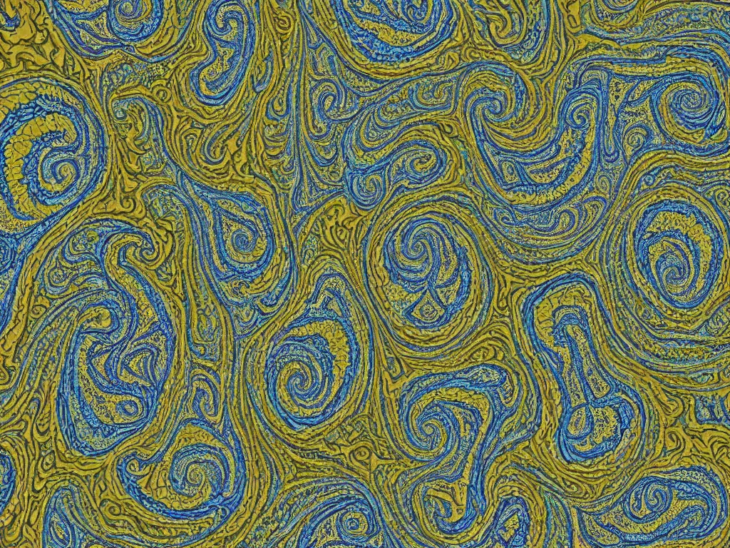 Image similar to 3d fractal swirling maze paisley lichen patterns