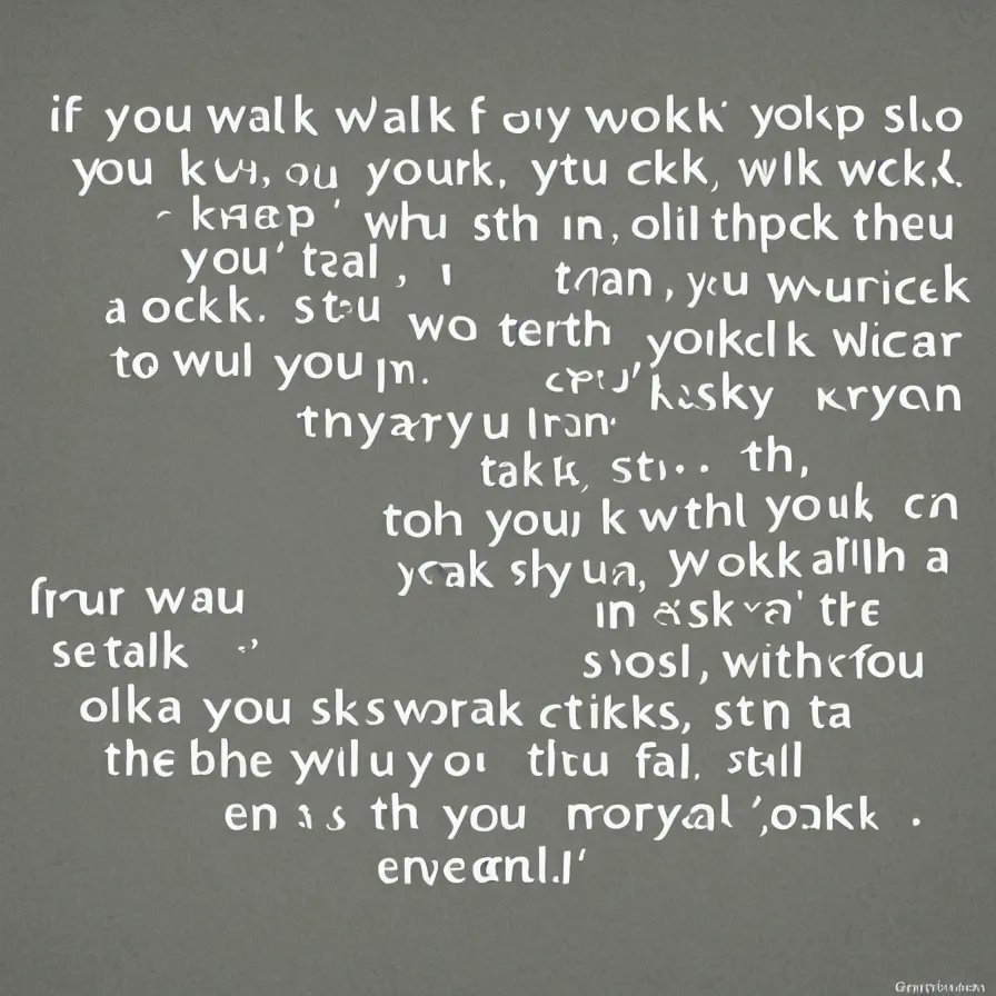 Prompt: If you walk, you slip. If you stop, you stall. If you touch, you stick. If you drop, you fall. In the eternal, in the eternal now.