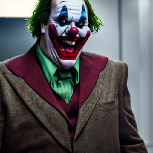 Image similar to stunning awe inspiring chris farley as the joker movie still 8 k hdr atmospheric lighting