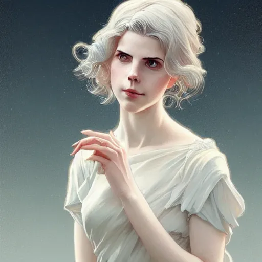 Image similar to beautiful natural Lucy Boynton, intricate, elegant, highly detailed, digital painting, artstation, concept art, smooth, sharp focus, illustration, art by artgerm and greg rutkowski and alphonse mucha and loish and WLOP