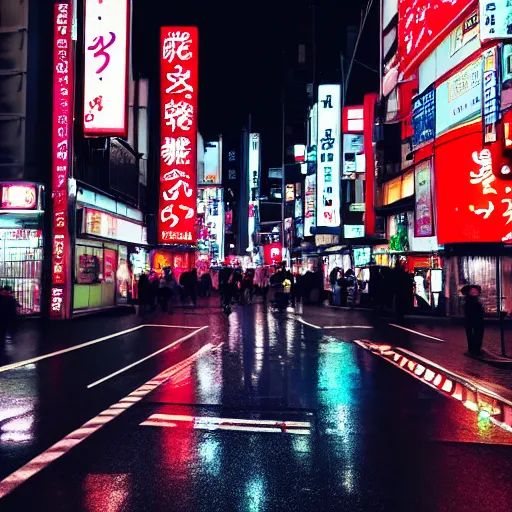 Image similar to late night wandering in tokyo, neon, nighttime