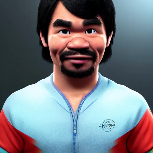 Image similar to manny pacquiao as a pixar disney character from up ( 2 0 0 9 ), unreal engine, octane render, 3 d render, photorealistic