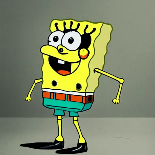 Prompt: a realistic iteration of Spongebob wearing Rick Owens clothing, outfit photograph, trending on r/Streetwear