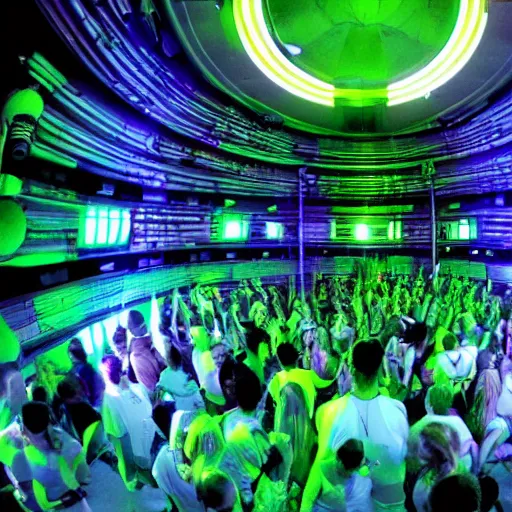 Image similar to A rave in a nuclear reactor