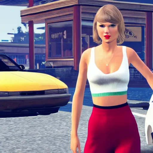 Prompt: Taylor Swift in GTA 5