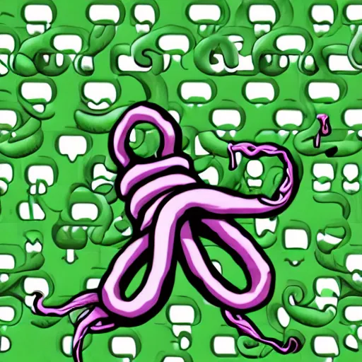 Image similar to an iphone emoji of a tentacle beast