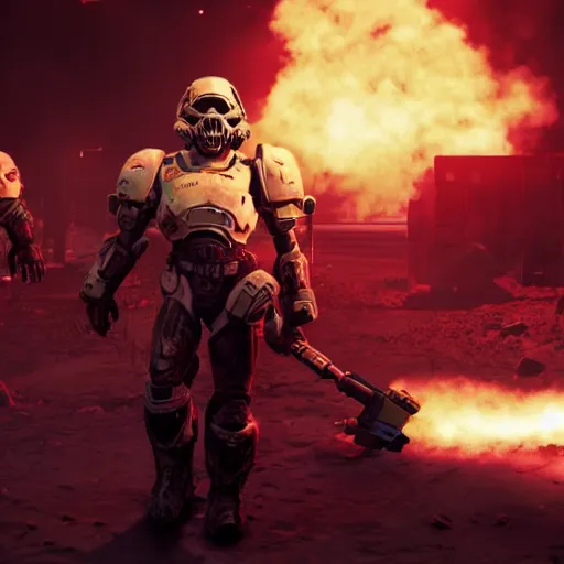 Prompt: a still of the doom slayer in breaking bad, hyperdetailed, cinematic lighting