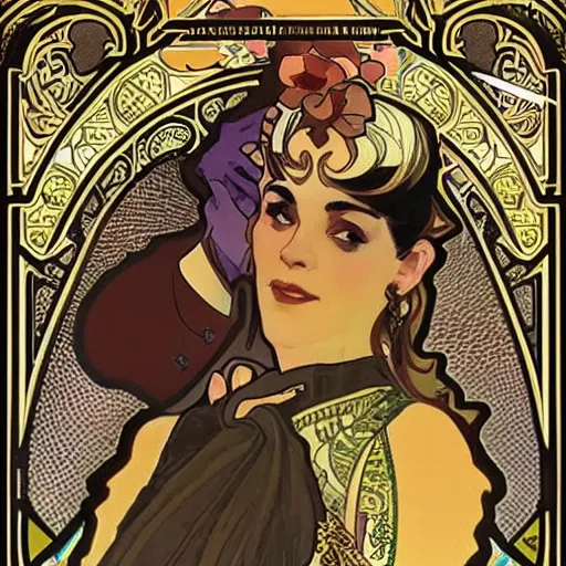 Image similar to gta : dubai, by alphonse mucha