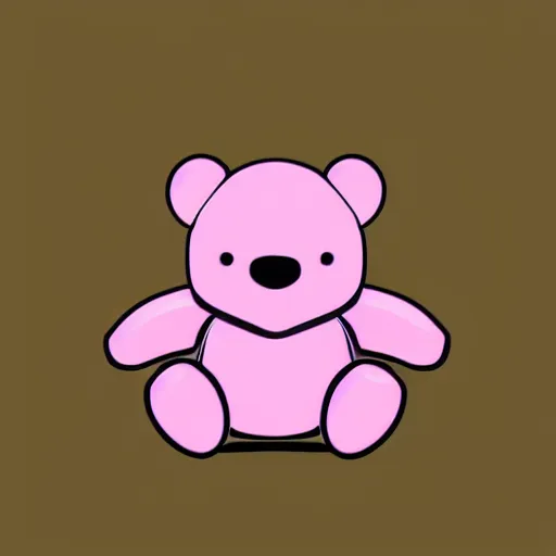 Image similar to a cute pink cuddly bear wearing headphones vector logo