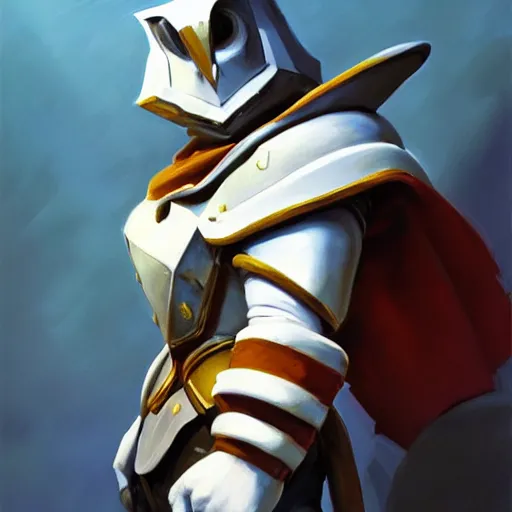 Image similar to greg manchess portrait painting of armored white rabbit from alice in wonderland as overwatch character, medium shot, asymmetrical, profile picture, organic painting, sunny day, matte painting, bold shapes, hard edges, street art, trending on artstation, by huang guangjian, gil elvgren, ruan jia, randy vargas, greg rutkowski