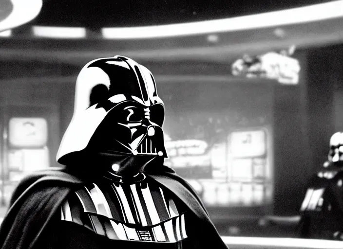 Image similar to film still of Darth Vader gambling in vegas in Star Wars The Empire Strikes Back,