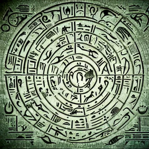 Prompt: alien hieroglyphs