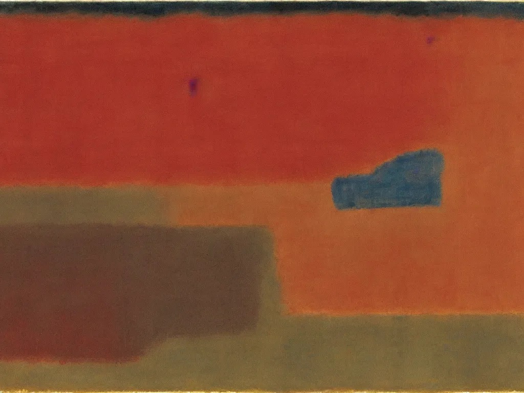 Image similar to moses separating the red sea. painting by mark rothko, paul klee