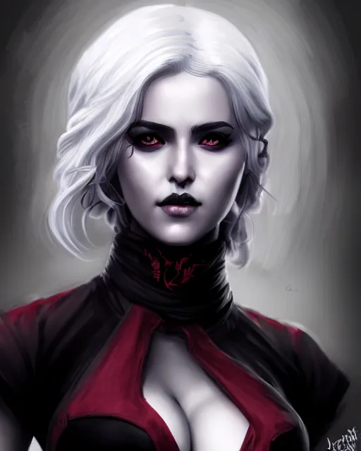 Image similar to black crimson ink smoke portrait of ciri, artgerm, wlop, artstation