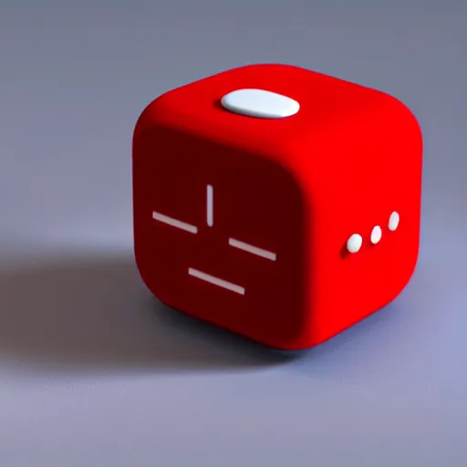 Image similar to Very tiny red alarm clock that looks like the iOS emoji and has the same colors, 3D clay render, 4k UHD, white background, isometric top down left view, diffuse lighting, zoomed out very far