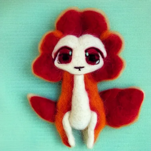 Image similar to a needle felted pyra, needle felting art.