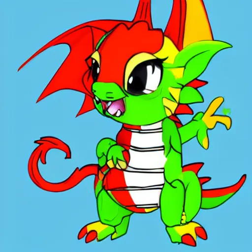 Image similar to the most cutest adorable happy picture of a dragon, tiny firespitter, kawaii, chibi style, Dra the Dragon, tiny red babdy dragon, adorably cute, enhanched, stuffed dragon, deviant adoptable, digital art Emoji collection