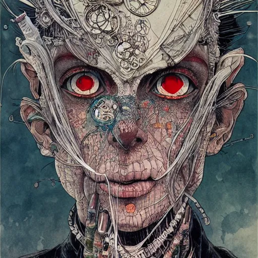 Image similar to prompt : portrait painted in ian mcque style drawn by vania zouravliov and takato yamamoto, inspired by voodoo, intricate acrylic gouache painting, high detail, sharp high detail, manga and anime 2 0 0 0