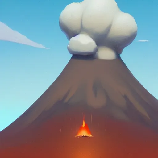 Prompt: goro fujita ilustration a volcano about to explode, characterized by cushart krenz, character art, sharp focus, highly detailed, artstation