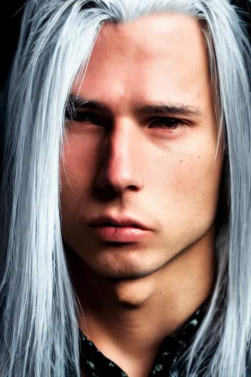 Image similar to A full portrait photo of sephiroth, f/22, 35mm, 2700K, perfect faces.