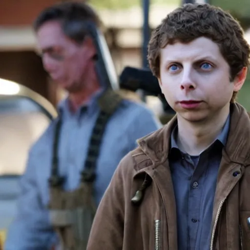 Prompt: michael cera as an action movie star, cinematic, directed by michael bay