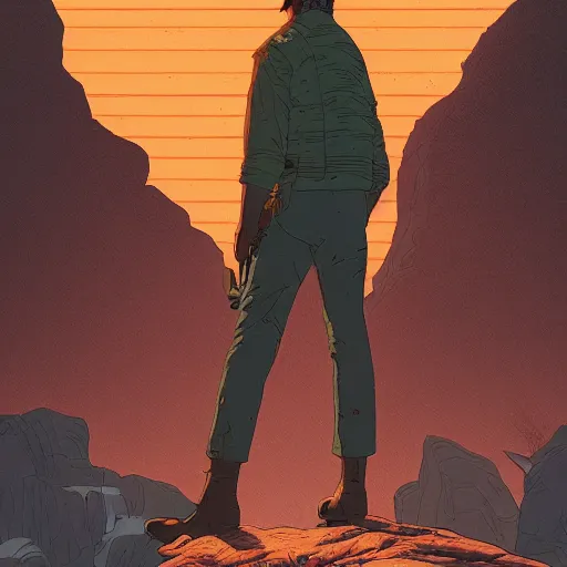 Image similar to Sam Elliot 2d illustration by Feng Zhu and Loish and Laurie Greasley, Victo Ngai, Andreas Rocha, John Harris, artstation, sharp focus