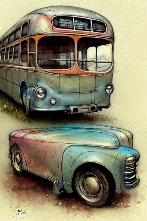 Image similar to ( ( ( ( ( 1 9 5 0 s bus. muted colors. ) ) ) ) ) by jean - baptiste monge!!!!!!!!!!!!!!!!!!!!!!!!!!!