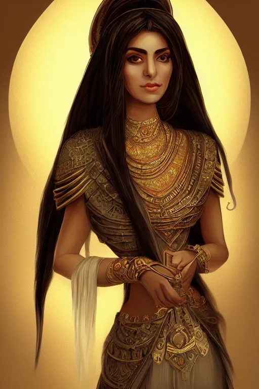 Image similar to Beautiful Portrait of a Persian Princess who is an architect, beautiful princess, architect, trending on artstation