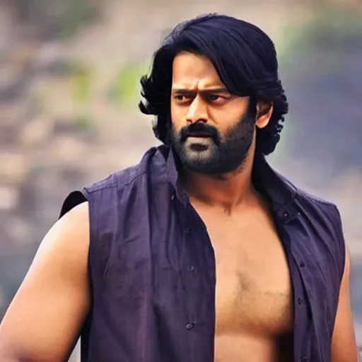 Prompt: film still of prabhas in kgf chapter 2