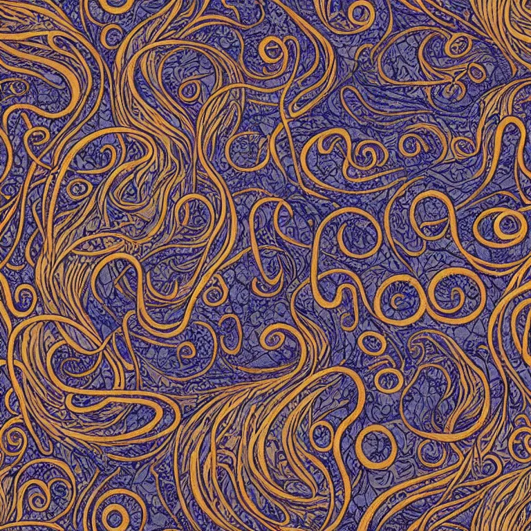 Prompt: lovecraftian seamless pattern by jean delville