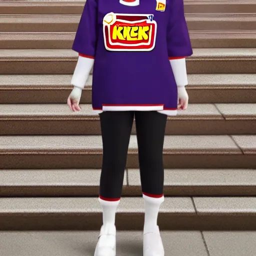 Image similar to Chiaki nanami wearing a burger king uniform, 8k