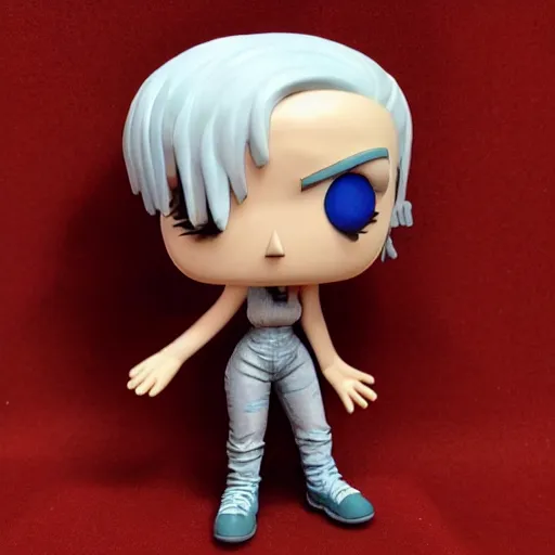 Image similar to realistic funko portrait sculpture of angry girl angel