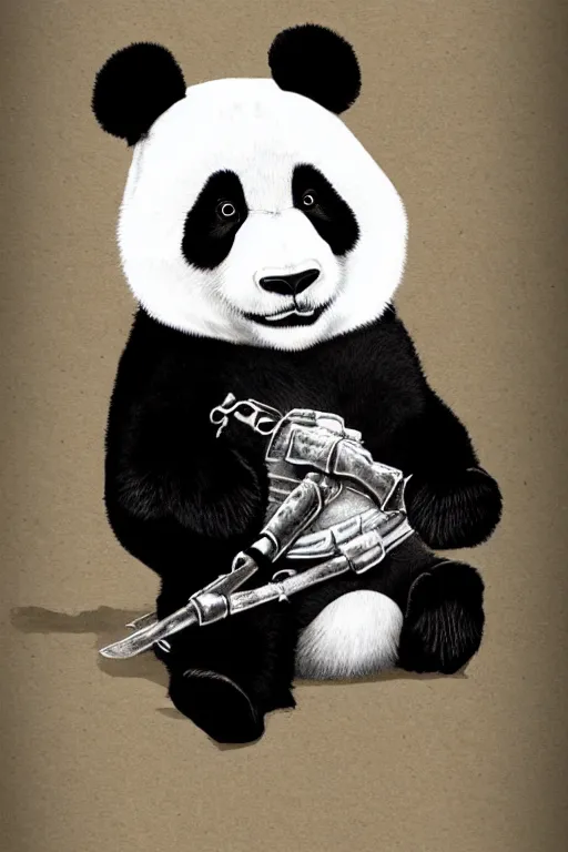 Prompt: gangster panda