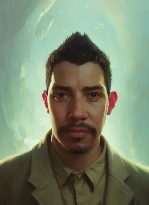 Image similar to highly detailed portrait of luis nazario de lima, stephen bliss, unreal engine, fantasy art by greg rutkowski, loish, rhads, and lois van baarle, ilya kuvshinov, rossdraws, tom bagshaw, alphonse mucha, global illumination, detailed and intricate environment