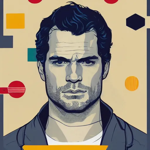 Prompt: Henry Cavill profile picture by Sachin Teng, asymmetrical, Organic Painting, Matte Painting, geometric shapes, hard edges, graffiti, street art:2 by Sachin Teng:4