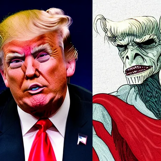 Image similar to donald trump as morbius the living vampire