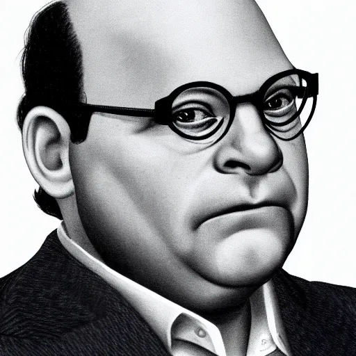 Image similar to george costanza with hair, real, real life, realistic, hyperrealistic, highly detailed, very detailed, intricate details, 4 k resolution, 8 k resolution, hd quality, real world, very realistic