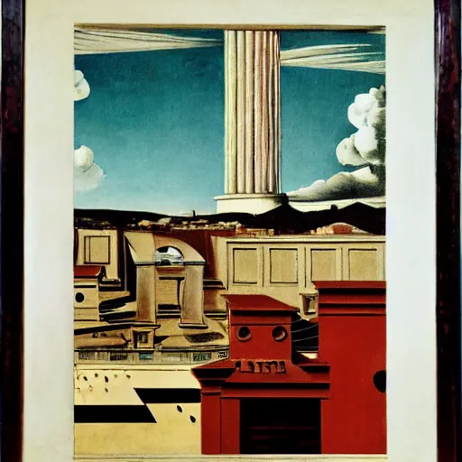 Image similar to An artwork by Giorgio de Chirico