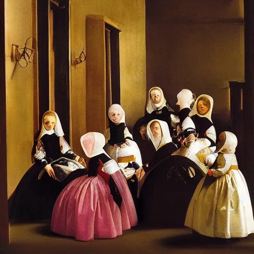 Image similar to Las Meninas by Velazquez made out of gummy candies, colorful award-winning photo of candy