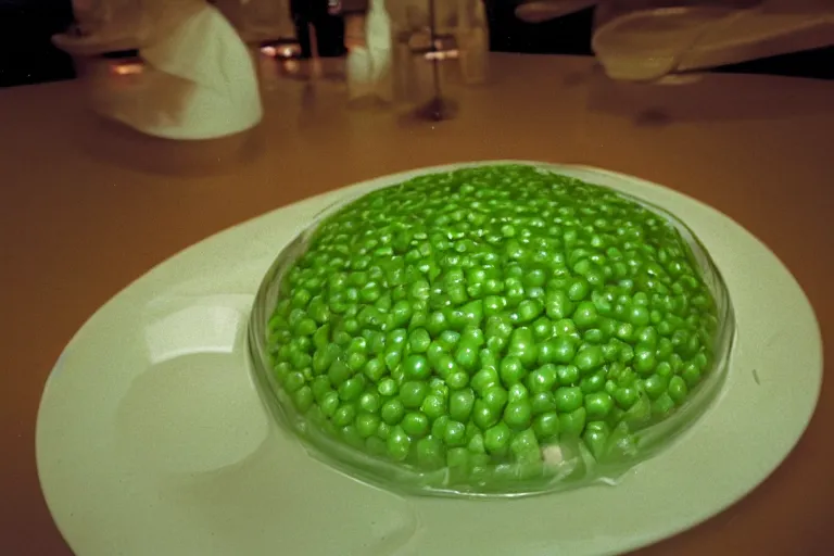 Image similar to peas and cheese aspic, in cyberspace, in 1 9 9 5, y 2 k cybercore, industrial low - light photography, still from a ridley scott movie