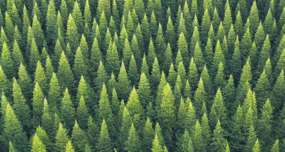 Prompt: an orderly forest with evenly spaced trees