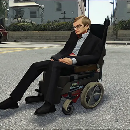 Image similar to Stephen Hawking in GTA V