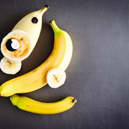 Image similar to Professional photograph of a peeled!!! banana with googly eyes and a duck beak. Peeled banana duck.