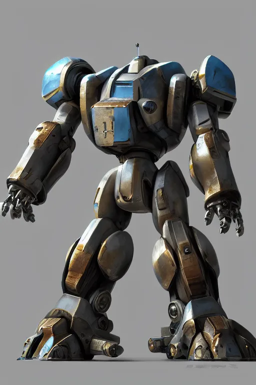 Image similar to mechwarrior 5 : mercenaries mech megaman transformer robot boss tank engine game octane render, 4 k, hd 2 0 2 2 3 d cgi rtx hdr style chrome reflexion glow fanart, global illumination ray tracing hdr fanart arstation by ian pesty by jesper ejsing pixar and disney unreal zbrush central hardmesh