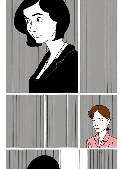 Image similar to a portrait of a pretty young lady by adrian tomine