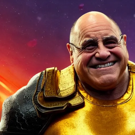 Image similar to danny devito playing thanos