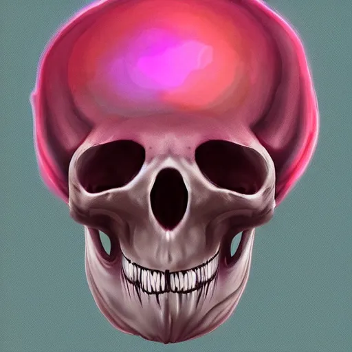 Prompt: jellyfish skull, trending on artstation