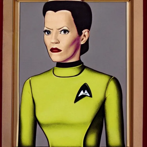 Image similar to portrait of female android, from a star trek movie