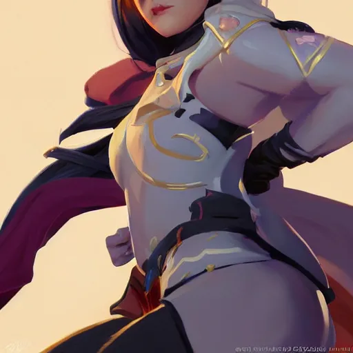 Image similar to greg manchess portrait of girl sorcerer as overwatch character, matte painting, bold shapes, hard edges, by huang guangjian, gil elvgren, sachin teng. in a beautiful landscape full of emotions, cgsociety masterpiece, artstation trending, by rossdraws, ghibli, kimi no na wa, greg rutkowski, simon stalberg, greg manchess