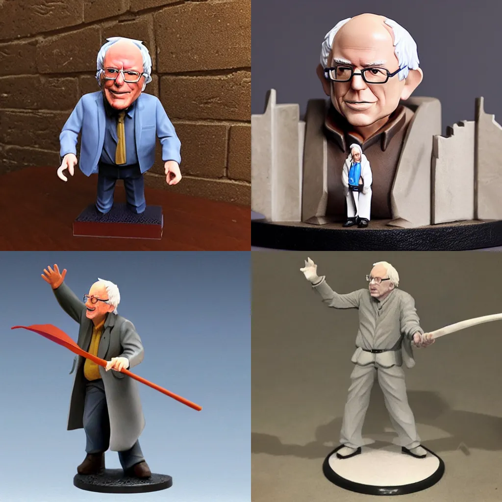 Prompt: Bernie Sanders as a Dungeons & Dragons figurine